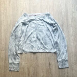 Danskin Gray Long Sleeve Baby Tee Sweatshirt Essential